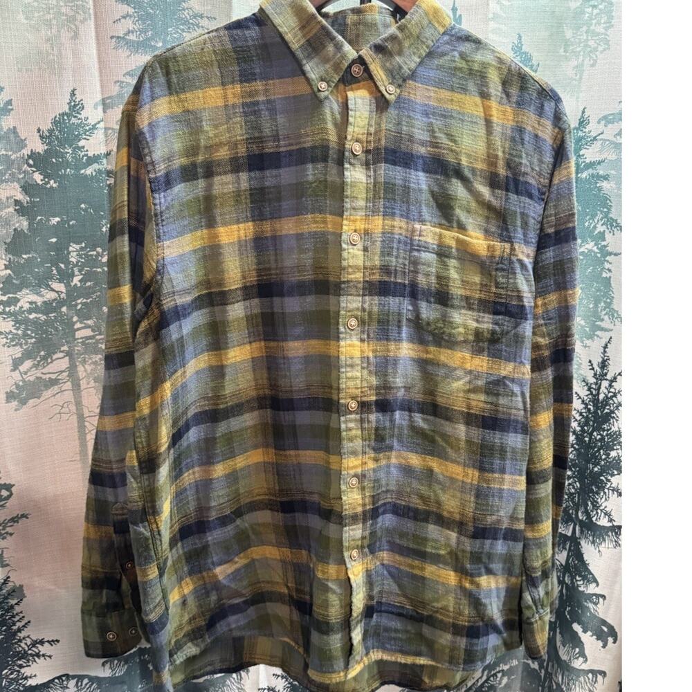 ROWM Mens XL Flannel Plaid Long Sleeve Button Everyday Shirt Cotton Regular Fit